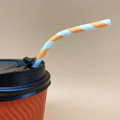 Одноразовая новая сифонная бумажная соломинка Гибкая изогнутая бумажная соломинка для питья