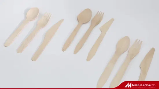 Одноразовая биоразлагаемая деревянная посуда, нож, вилка, чайная ложка, маска, ложка, набор столовых приборов, кухонная посуда для мороженого, посуда